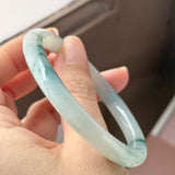 56.7mm A-Grade Natural Floral Jadeite Traditional Round Bangle No. 152158