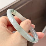 56.7mm A-Grade Natural Floral Jadeite Traditional Round Bangle No. 152158