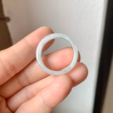 21.1mm A-Grade Natural Bluish Floral Jadeite Ring Band No.162525