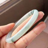 56.7mm A-Grade Natural Floral Jadeite Traditional Round Bangle No. 152158
