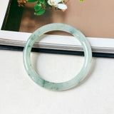 56.7mm A-Grade Natural Floral Jadeite Traditional Round Bangle No. 152159