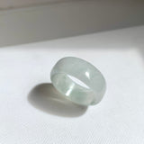 19mm A-Grade Natural Bluish Floral Jadeite Ring Band No.162526