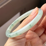 56.7mm A-Grade Natural Floral Jadeite Traditional Round Bangle No. 152159