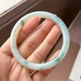 56.7mm A-Grade Natural Floral Jadeite Traditional Round Bangle No. 152159
