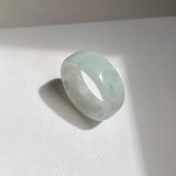 19mm A-Grade Natural Bluish Floral Jadeite Ring Band No.162526