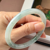 56.7mm A-Grade Natural Floral Jadeite Traditional Round Bangle No. 152159