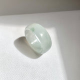 19mm A-Grade Natural Bluish Floral Jadeite Ring Band No.162526