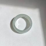 19mm A-Grade Natural Bluish Floral Jadeite Ring Band No.162526