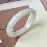 56.1mm A-Grade Lilac Green Jadeite Modern Oval Bangle No.152024