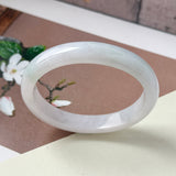 56.1mm A-Grade Lilac Green Jadeite Modern Oval Bangle No.152024