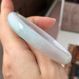 56.1mm A-Grade Lilac Green Jadeite Modern Oval Bangle No.152024