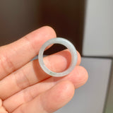 19mm A-Grade Natural Bluish Floral Jadeite Ring Band No.162526