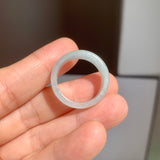 19mm A-Grade Natural Bluish Floral Jadeite Ring Band No.162526