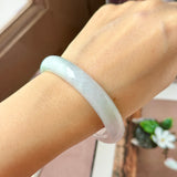 56.1mm A-Grade Lilac Green Jadeite Modern Oval Bangle No.152024