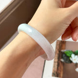 56.1mm A-Grade Lilac Green Jadeite Modern Oval Bangle No.152024