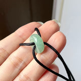 A-Grade Natural Bluish Green Jadeite Bagel on Infinity Silk Cord Bracelet No.190408