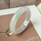 51.7mm A-Grade Lavender Green Jadeite Modern Round Bangle No.152160