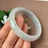 51.7mm A-Grade Lavender Green Jadeite Modern Round Bangle No.152160