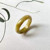 17.1mm A-Grade Natural Yellow Jadeite Abacus Ring Band No.161939