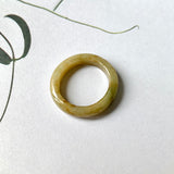 17.1mm A-Grade Natural Yellow Jadeite Abacus Ring Band No.161939