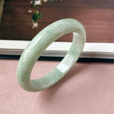 60.1mm A-Grade Light Green Jadeite Modern Round Bangle No.152153