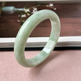 60.1mm A-Grade Light Green Jadeite Modern Round Bangle No.152153