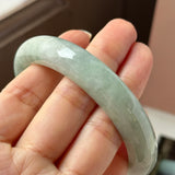 60.1mm A-Grade Light Green Jadeite Modern Round Bangle No.152153