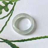 18.2mm A-Grade Natural Light Grey Jadeite Abacus Ring Band No.161493