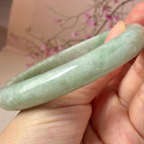 66.7mm A-Grade Light Green Jadeite Modern Round Bangle No.152151