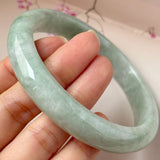 66.7mm A-Grade Light Green Jadeite Modern Round Bangle No.152151