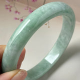 66.7mm A-Grade Light Green Jadeite Modern Round Bangle No.152151