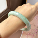 66.7mm A-Grade Light Green Jadeite Modern Round Bangle No.152151
