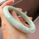 66.8mm A-Grade Light Green Jadeite Modern Round Bangle No.152152