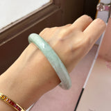 66.8mm A-Grade Light Green Jadeite Modern Round Bangle No.152152