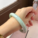66.8mm A-Grade Light Green Jadeite Modern Round Bangle No.152152