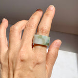 17.1mm A-Grade Natural Tri-Colour Jadeite Archer Ring Band No. 161853