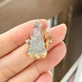Icy A-Grade Natural Jadeite Goddess Of Mercy (Guan Yin) Pendant No.172818