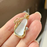 Icy A-Grade Natural Jadeite Goddess Of Mercy (Guan Yin) Pendant No.172818