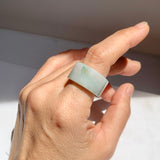 17.1mm A-Grade Natural Tri-Colour Jadeite Archer Ring Band No. 161912