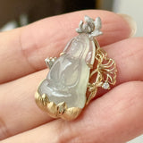 Icy A-Grade Natural Jadeite Goddess Of Mercy (Guan Yin) Pendant No.172818