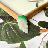 A-Grade Moss On Snow Jadeite Leaf Pendant No.172280