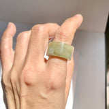17.1mm A-Grade Natural Tri-Colour Jadeite Archer Ring Band No. 161454