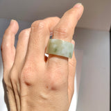 17.1mm A-Grade Natural Tri-Colour Jadeite Archer Ring Band No. 161454