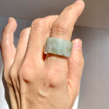 17.1mm A-Grade Natural Tri-Colour Jadeite Archer Ring Band No. 161454