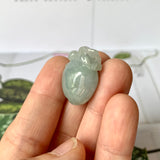 A-Grade Light Bluish Green Jadeite Peach Pendant No.172281