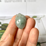 A-Grade Light Bluish Green Jadeite Peach Pendant No.172281