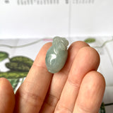 A-Grade Light Bluish Green Jadeite Peach Pendant No.172281