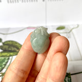 A-Grade Light Bluish Green Jadeite Peach Pendant No.172281