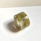 17.2mm A-Grade Natural Yellowish Green White Jadeite Archer Ring Band No. 161922
