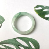 19.2mm A-Grade Natural Floral Jadeite Ring Band No.161971